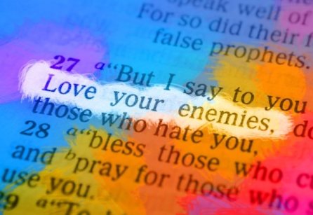 Highlighted proverb reading 'love your enemy'
