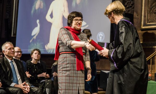 Willemien Otten receiving honorary doctorate at University of Copenhagen